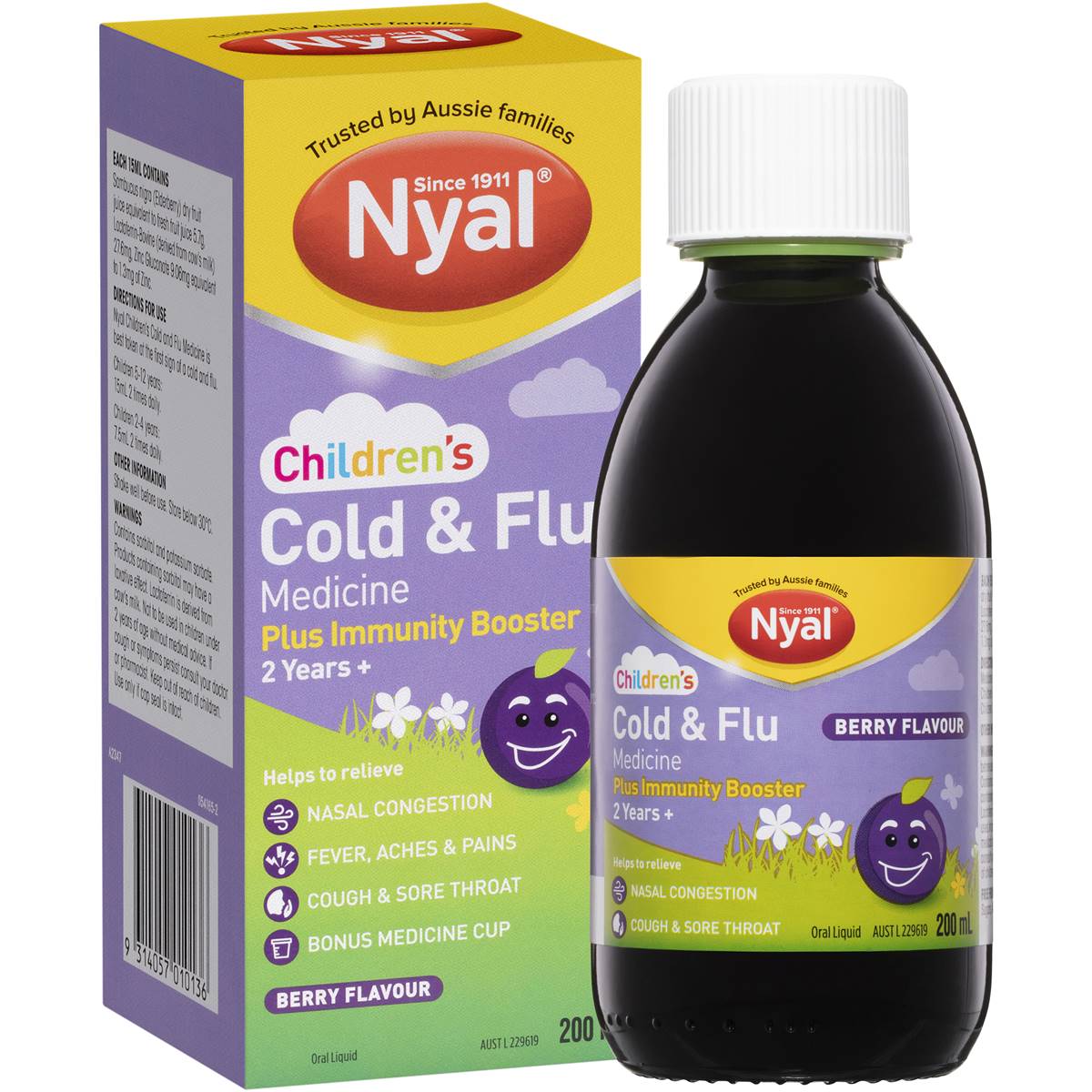 Nyal Children's Berry Cold & Flu Immunity Booster 2yrs+ 200ml Woolworths