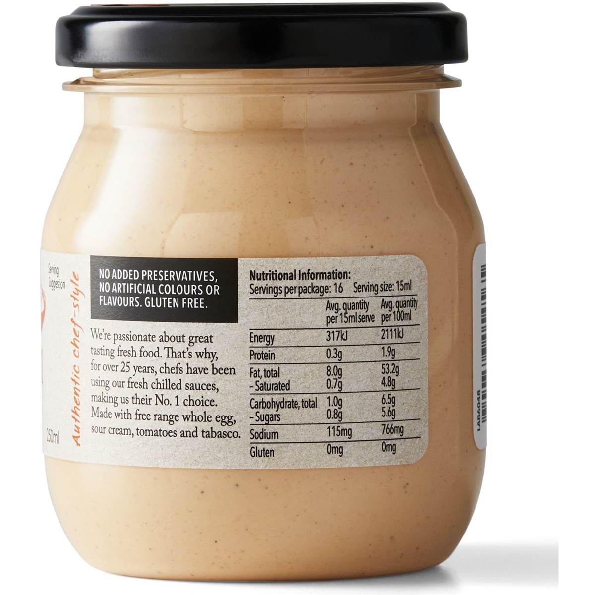 Birch & Waite Seafood Sauce Creamy Cocktail 250ml Woolworths