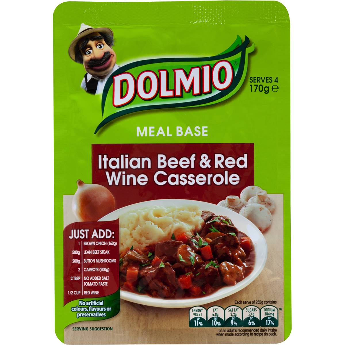 Dolmio Italian Beef & Red Wine Casserole Meal Base 170g Woolworths