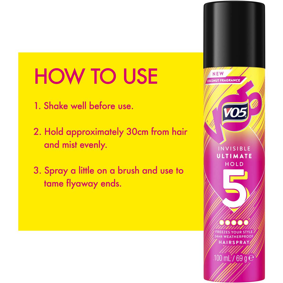 Vo5 Ultimate Hold Hairspray Weather Resistant 100ml Woolworths
