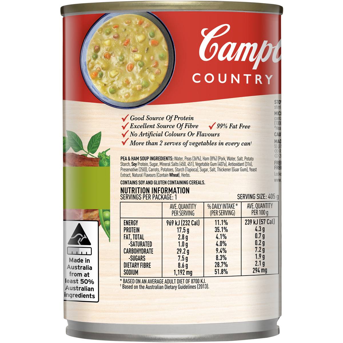 Campbell's Country Ladle Pea And Ham Soup 405g Woolworths