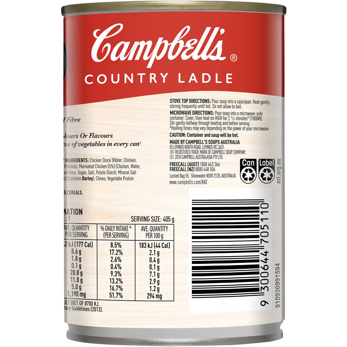 Campbells Country Ladle Chicken And Sweetcorn Soup 405g Woolworths 6646