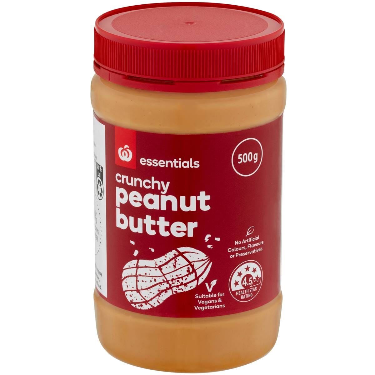 Woolworths Essentials Peanut Butter Crunchy 500g Woolworths