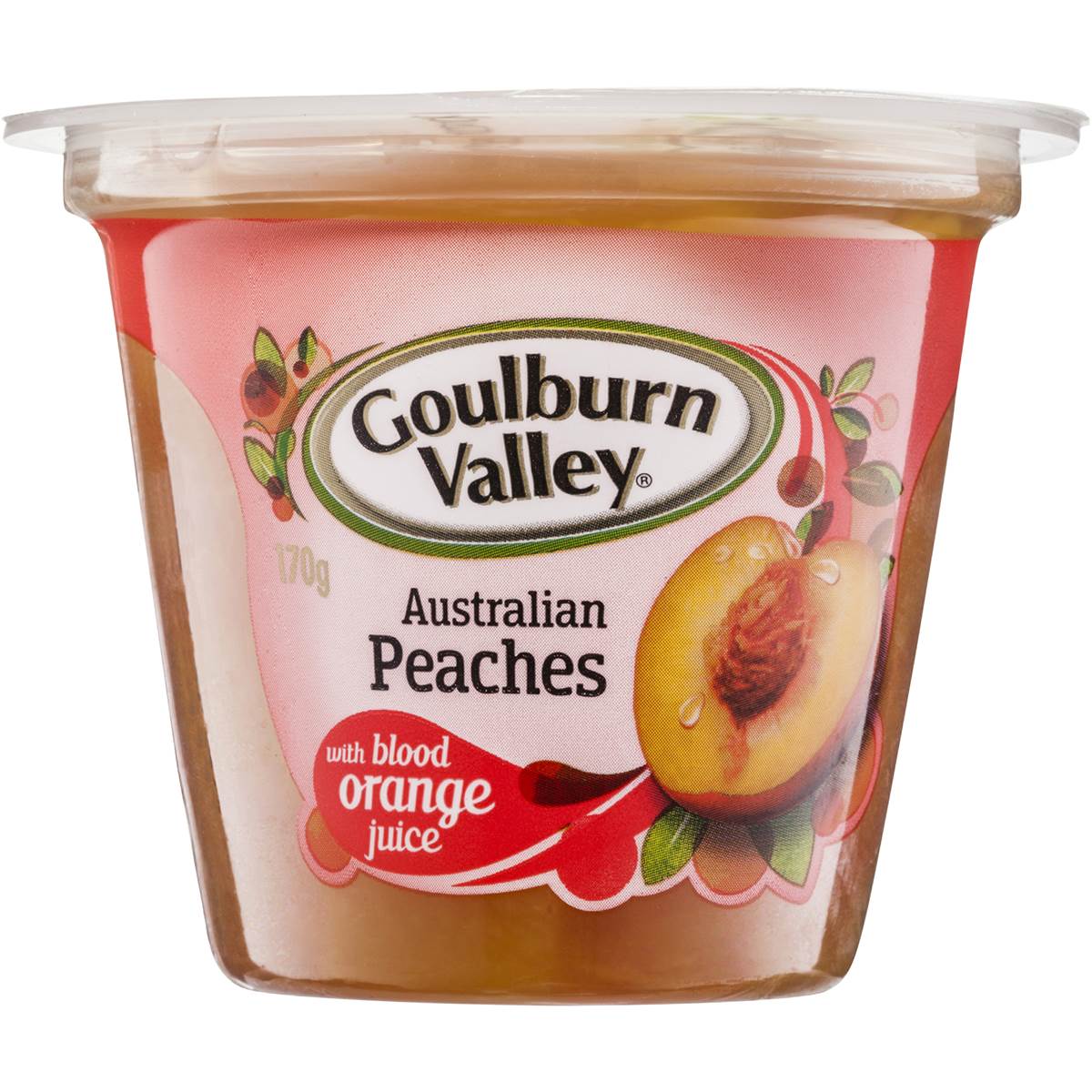 Goulburn Valley Peaches With Blood Orange Juice 170g Woolworths