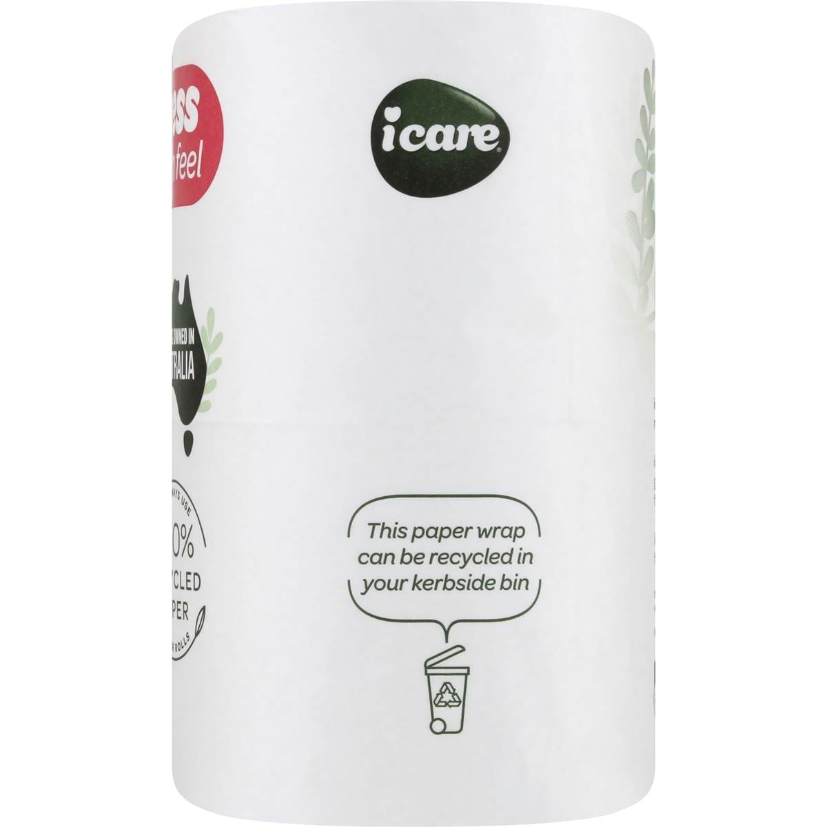 Icare 100 Recycled Toilet Tissue Double Length White 3 Ply 6 Pack
