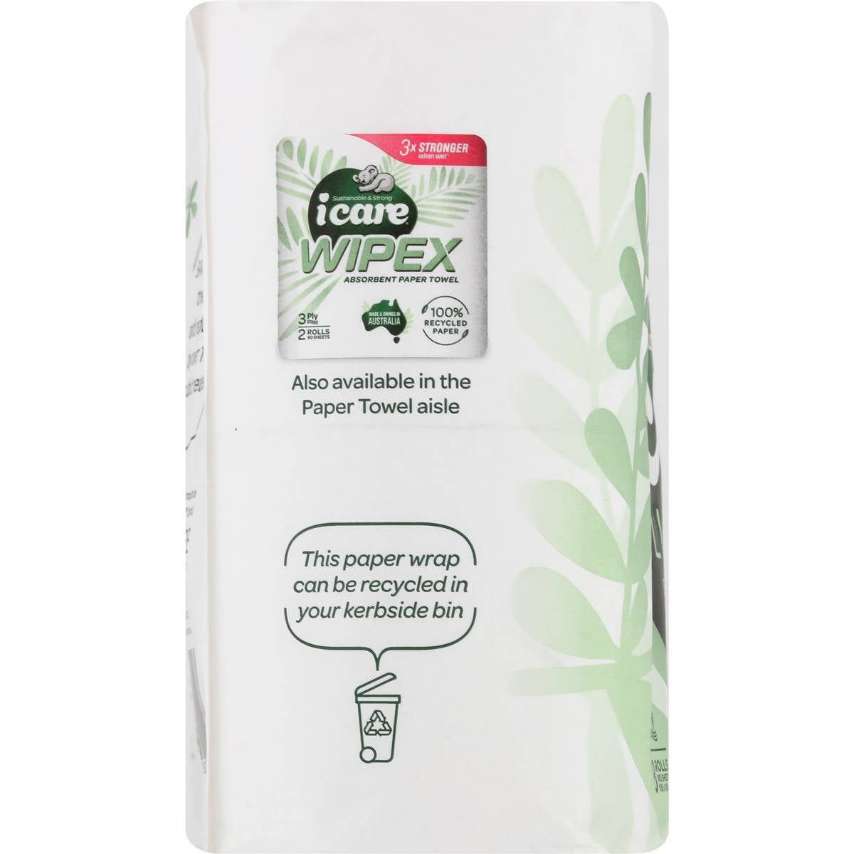 Icare 100 Recycled Toilet Tissue White 3 Ply 8 Pack Woolworths