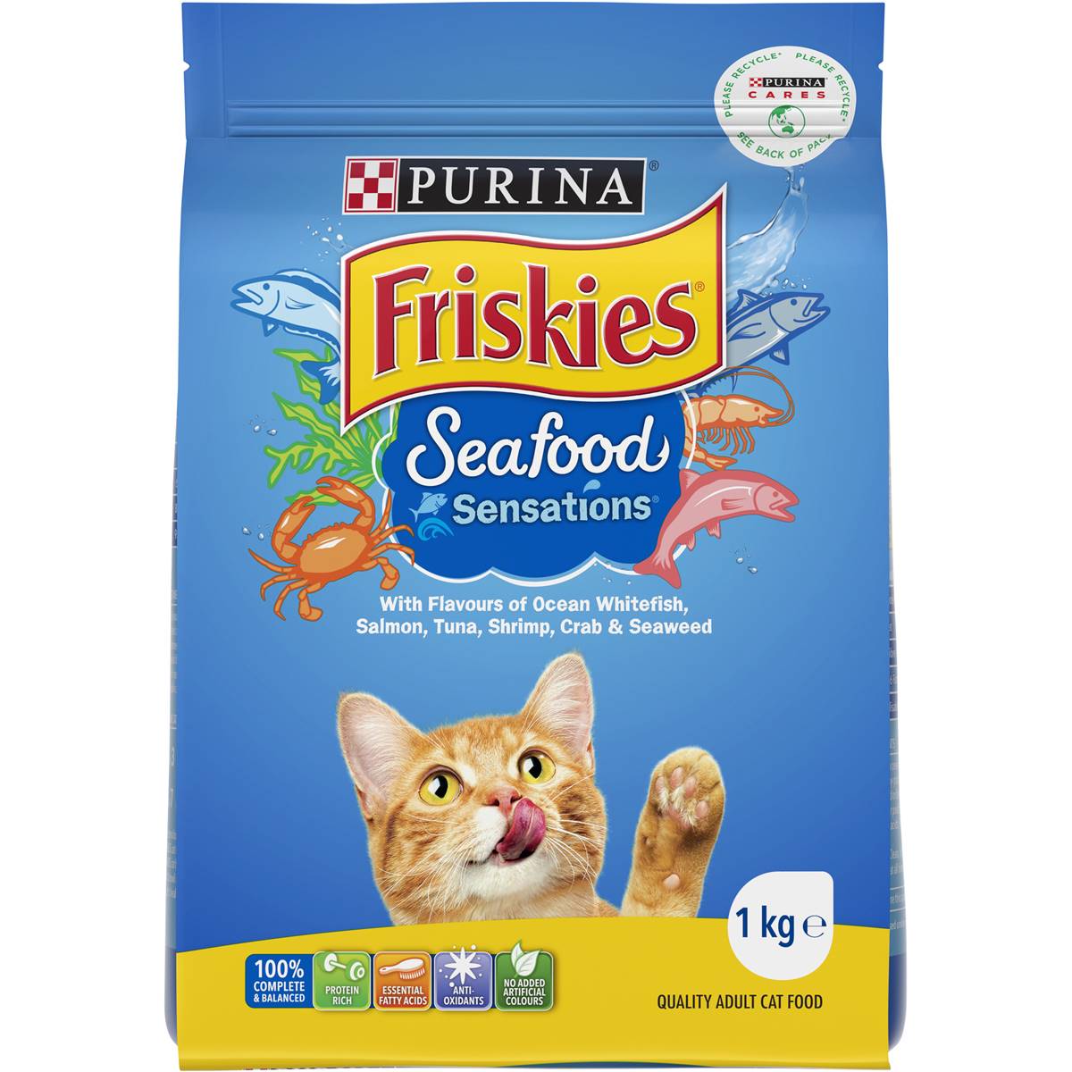 Friskies Adult Seafood Sensations Dry Cat Food 1kg | Woolworths