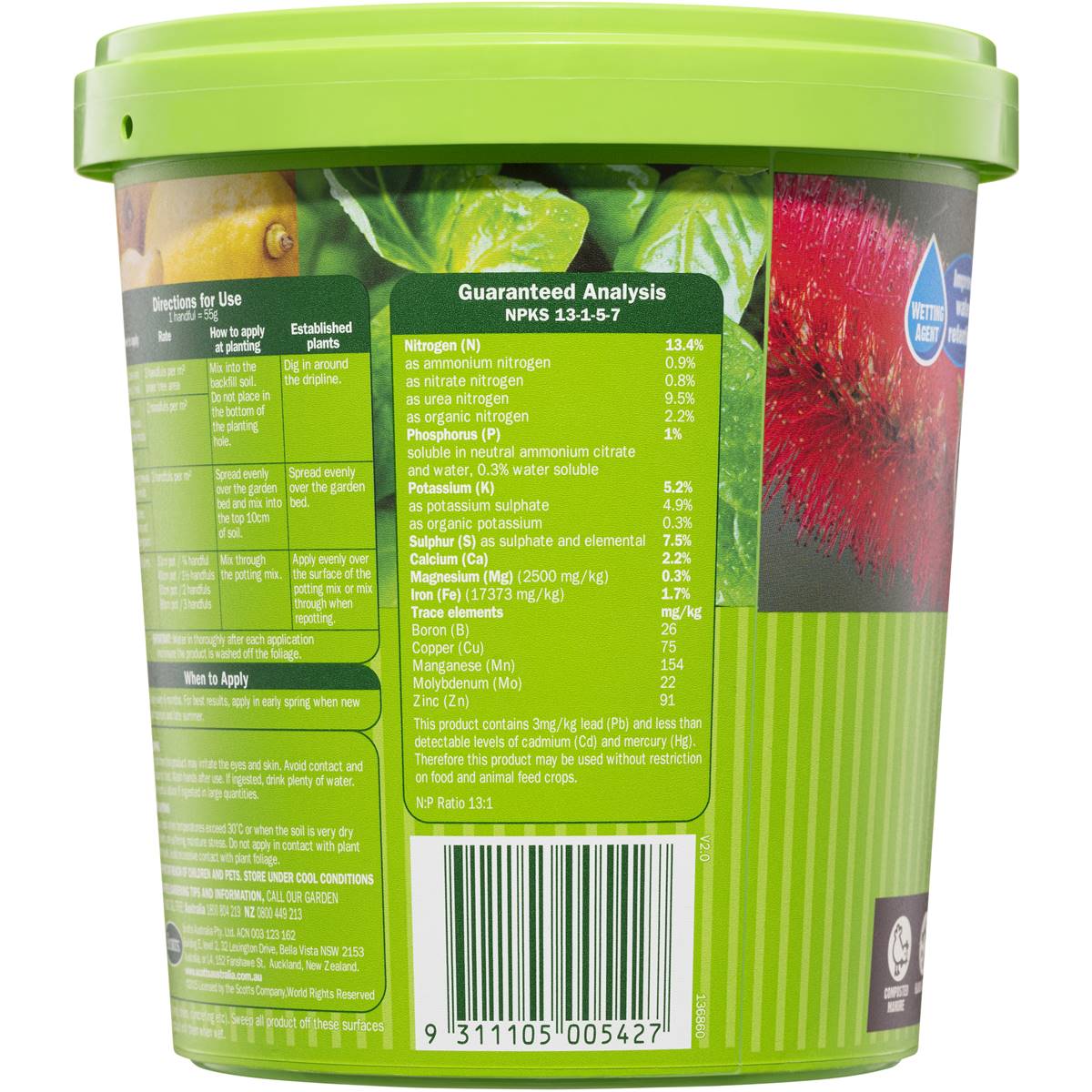 Scotts Osmocote Plus Organics 800g Woolworths