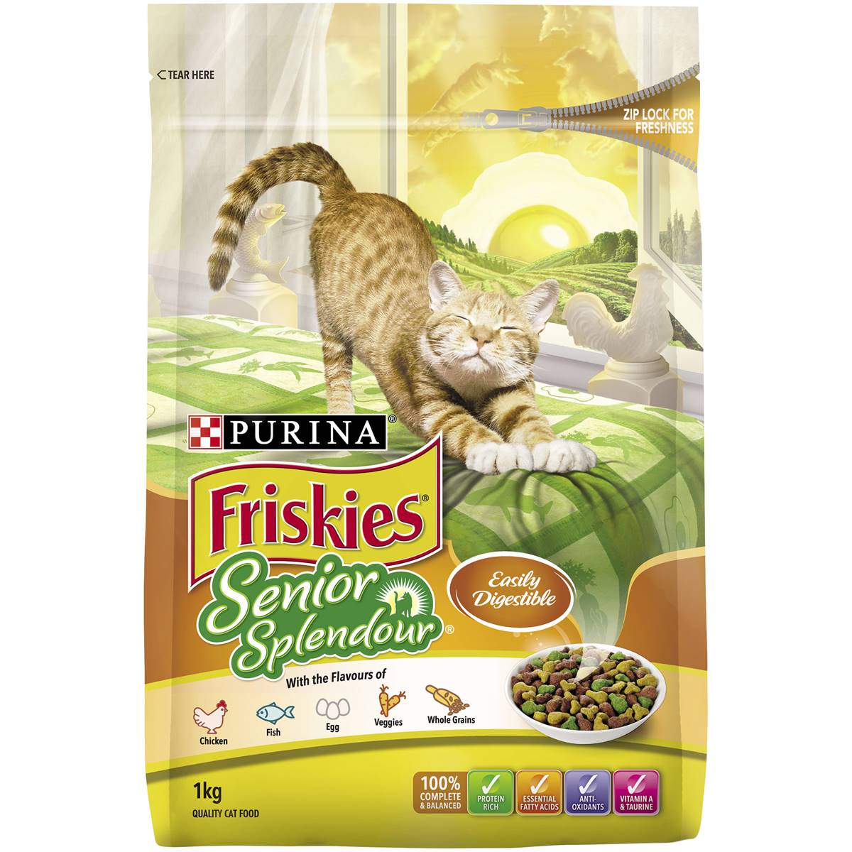 Friskies Adult Senior Splendour Dry Cat Food 1kg Woolworths