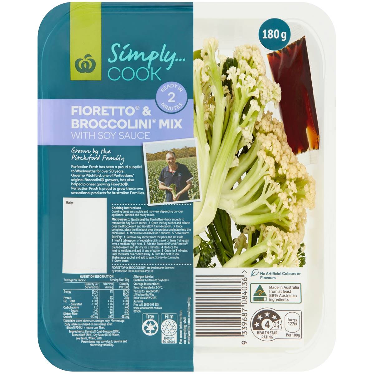 Woolworths Broccolini & Fioretto With Soysauce 180g Woolworths