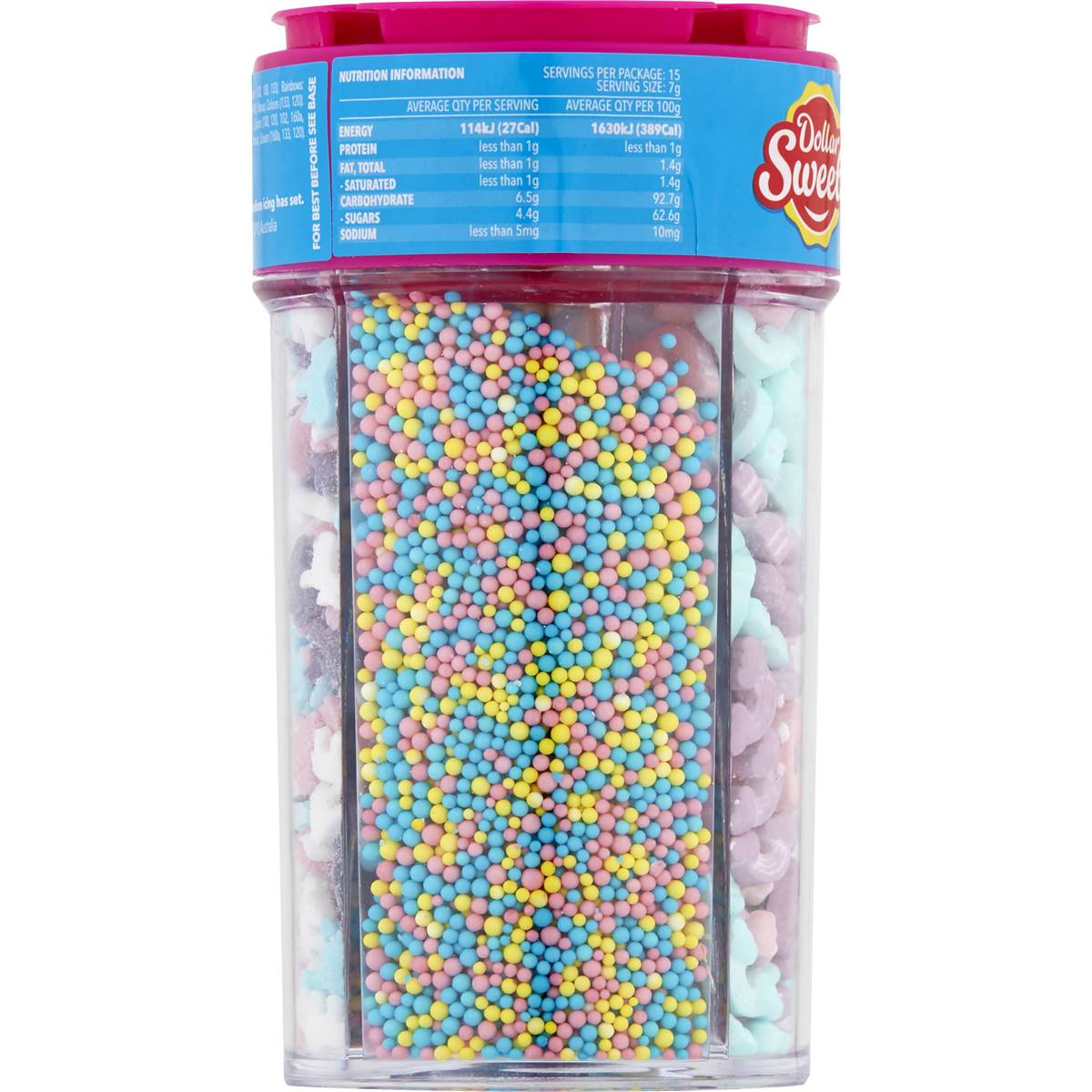 Dollar Sweets Unicorn Sprinkles Jar 105g Woolworths