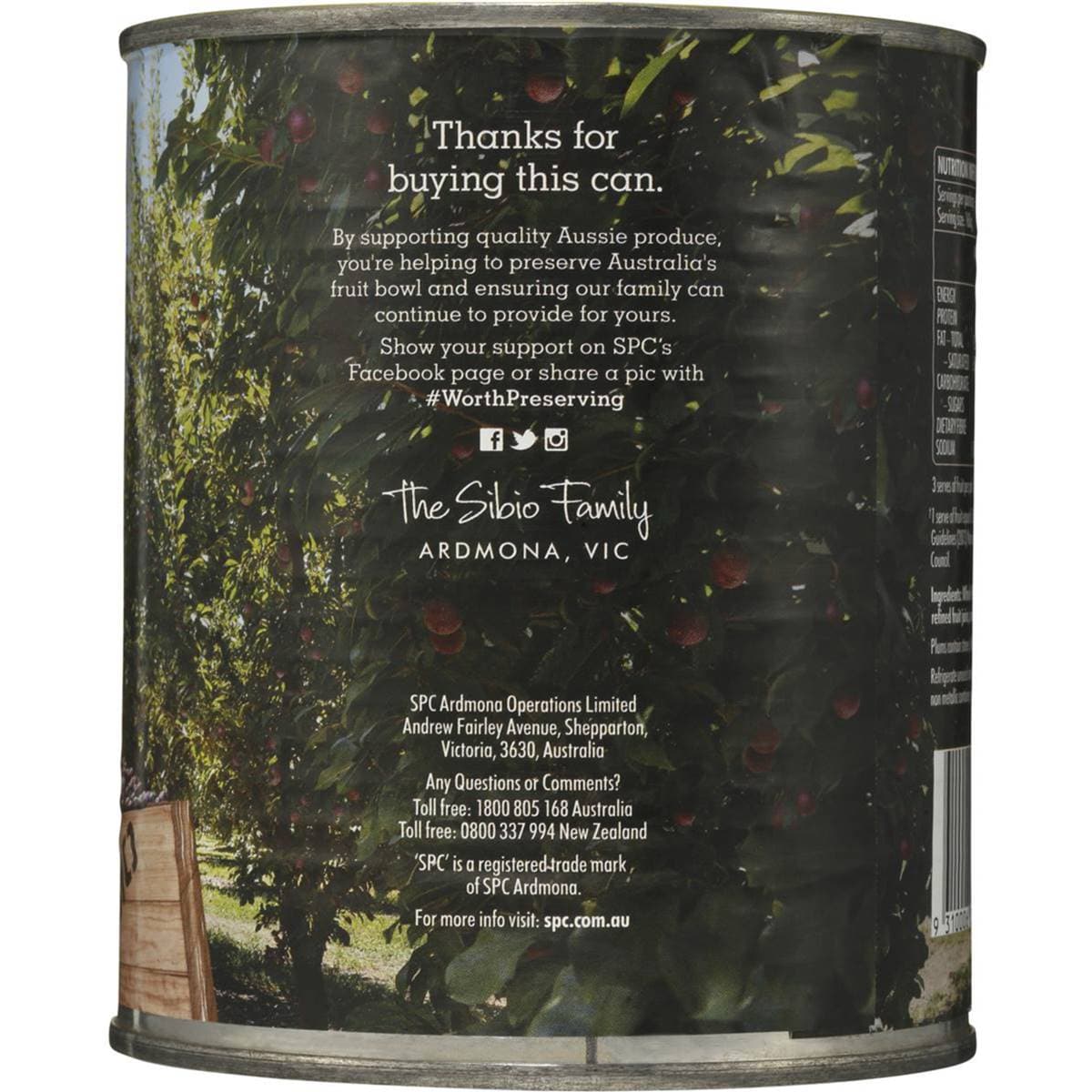 Spc Plums In Juice 825g Woolworths