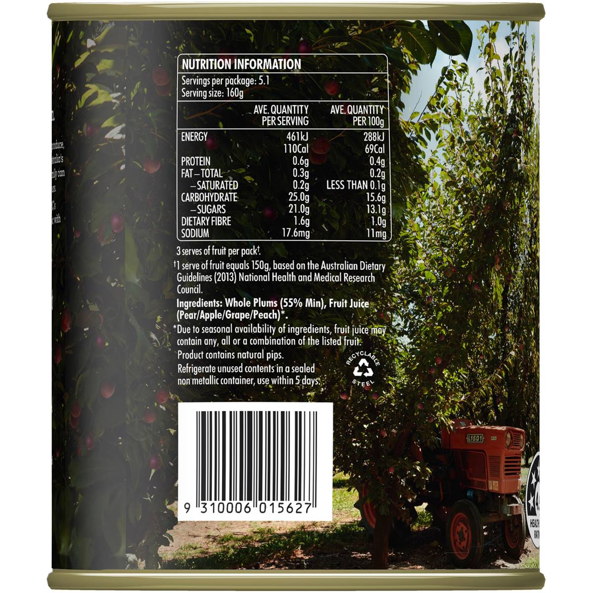 Spc Plums In Juice 825g Woolworths