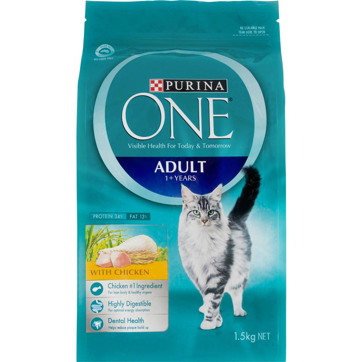 Purina One Adult Cat Formula With Chicken 1.5kg | Woolworths