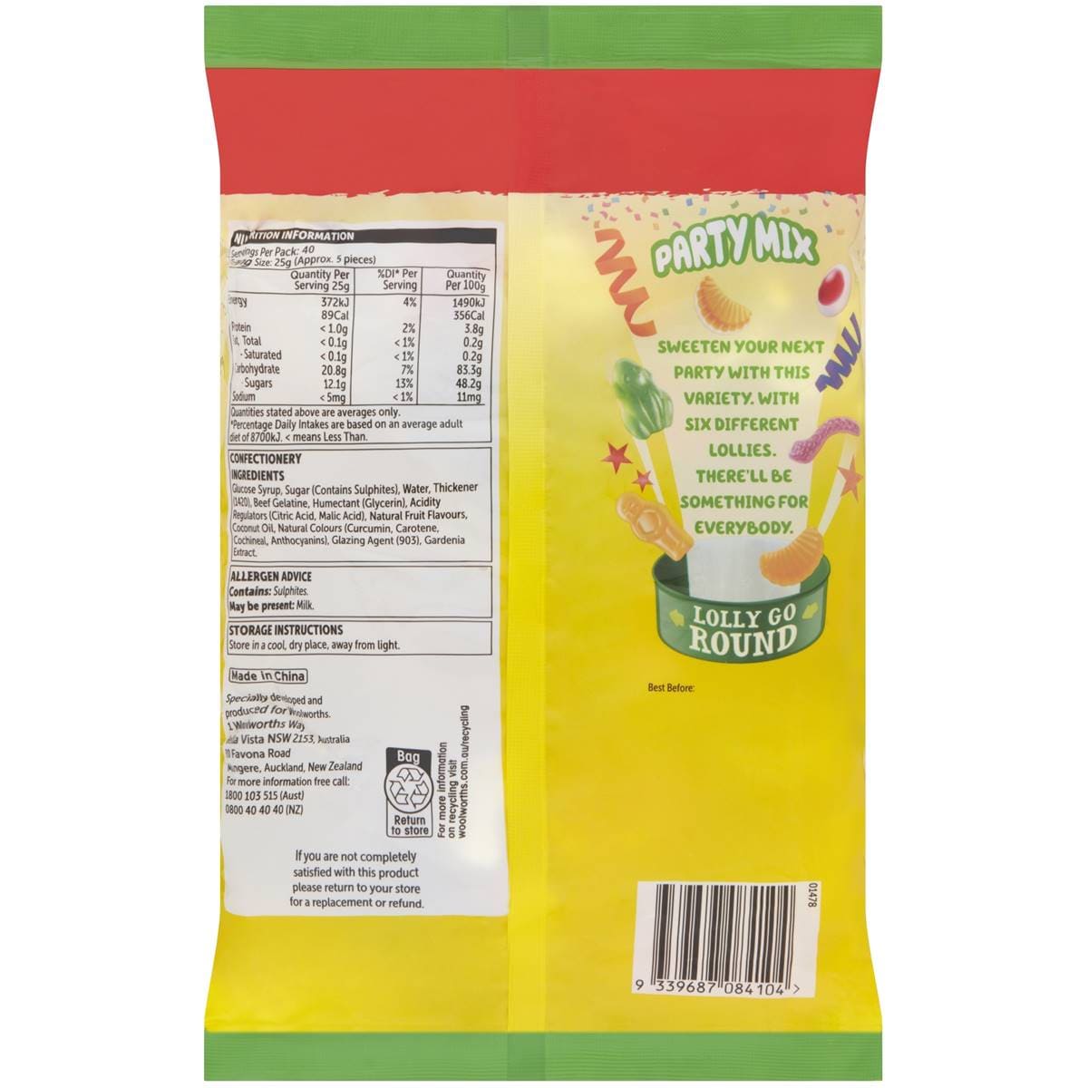 Lolly Go Round Round Party Mix 1kg Woolworths