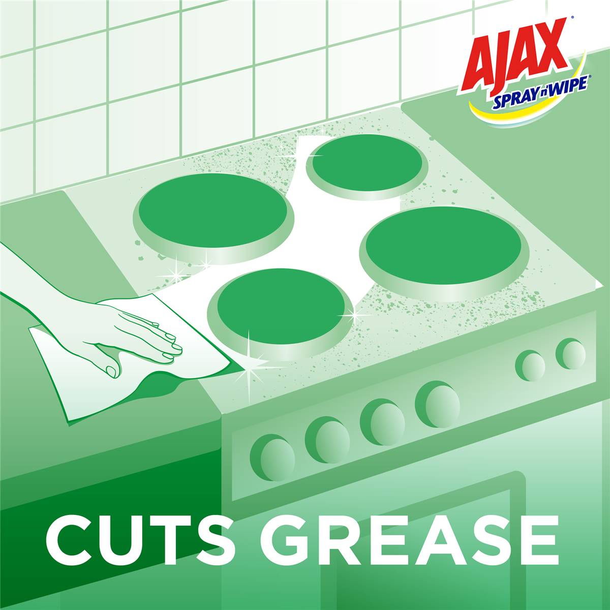 Ajax Spray N' Wipe Antibacterial Disinfectant Cleaner Lime 475ml