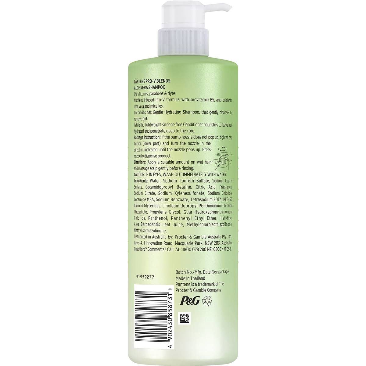 Pantene Micellar Aloe Vera Hydrating Shampoo 530ml | Woolworths