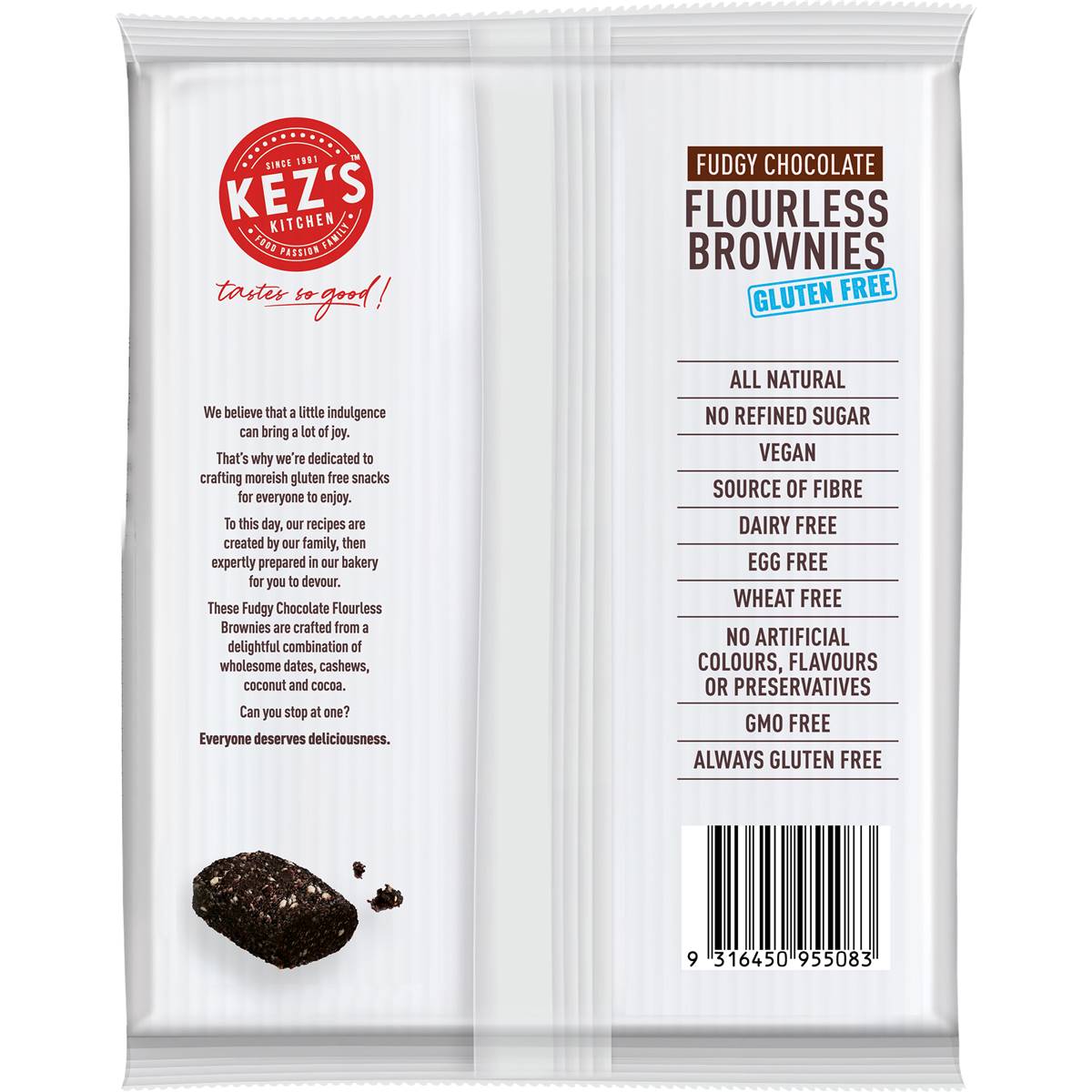 Kez's Kitchen Gluten Free Fudgy Chocolate Flourless Brownies 210g