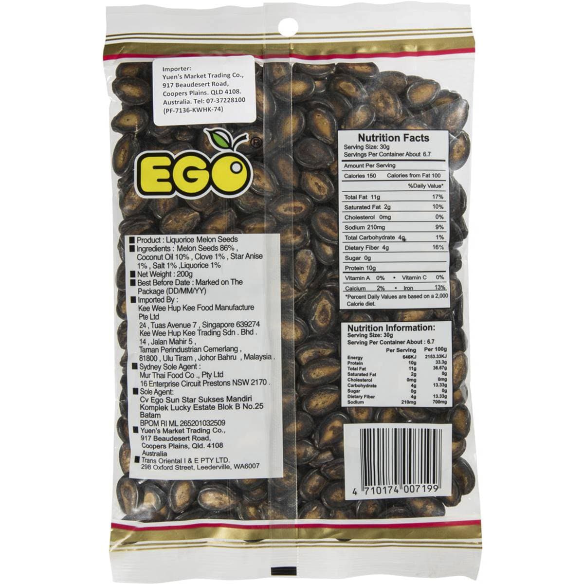 Ego Liquorice Melon Seed 200g Woolworths