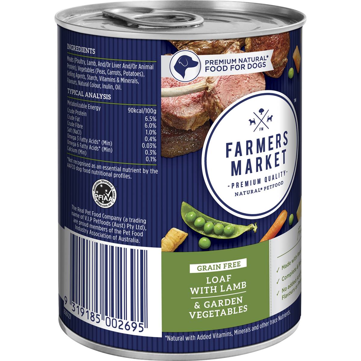 Farmers Market Grain Free Loaf With Lamb & Veg Wet Dog Food 400g Woolworths