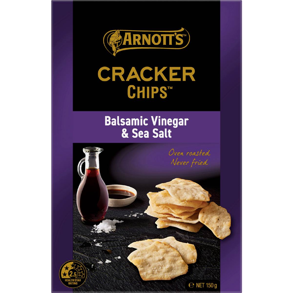 Arnott's Cracker Chips Sea Salt & Balsamic Vinegar 150g Woolworths