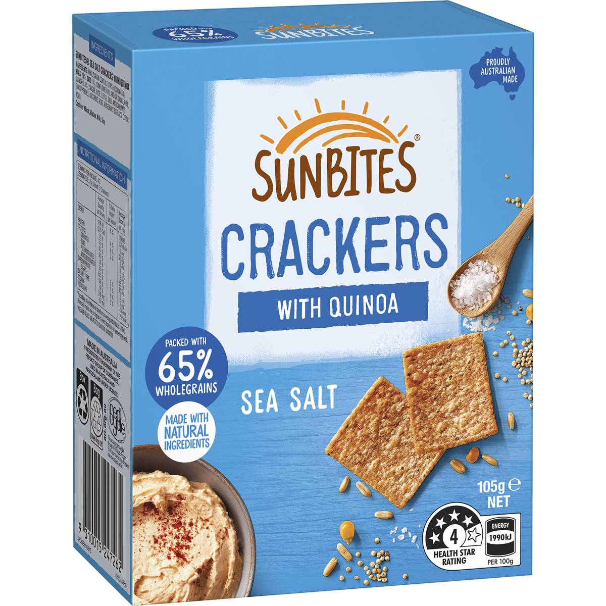 Sunbites Sea Salt Snack Crackers With Quinoa Share Pack