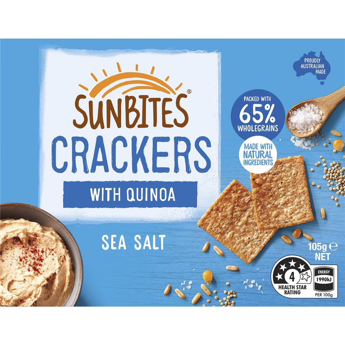 Sunbites Sea Salt Snack Crackers With Quinoa Share Pack 105g Woolworths