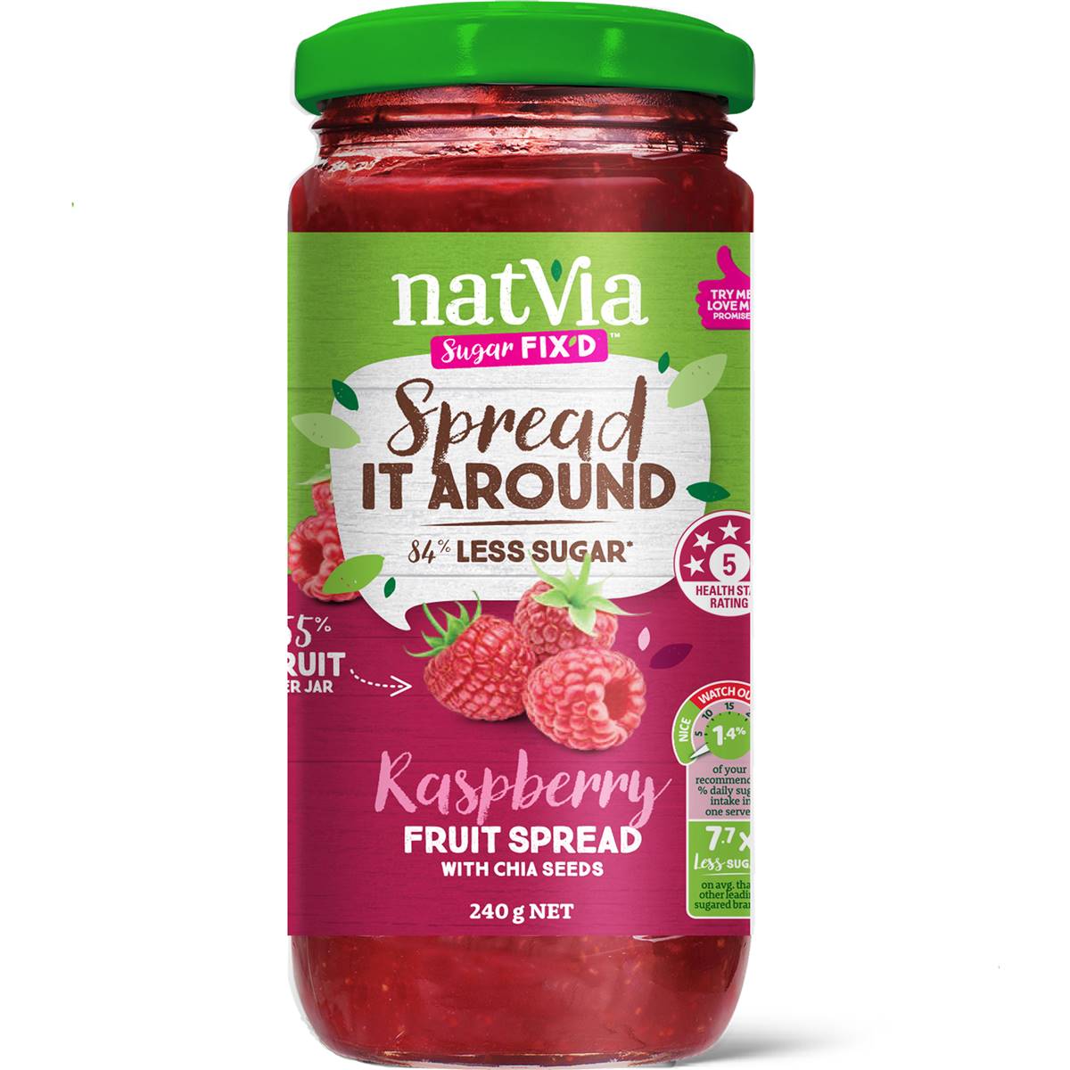 Natvia Raspberry Fruit Spread