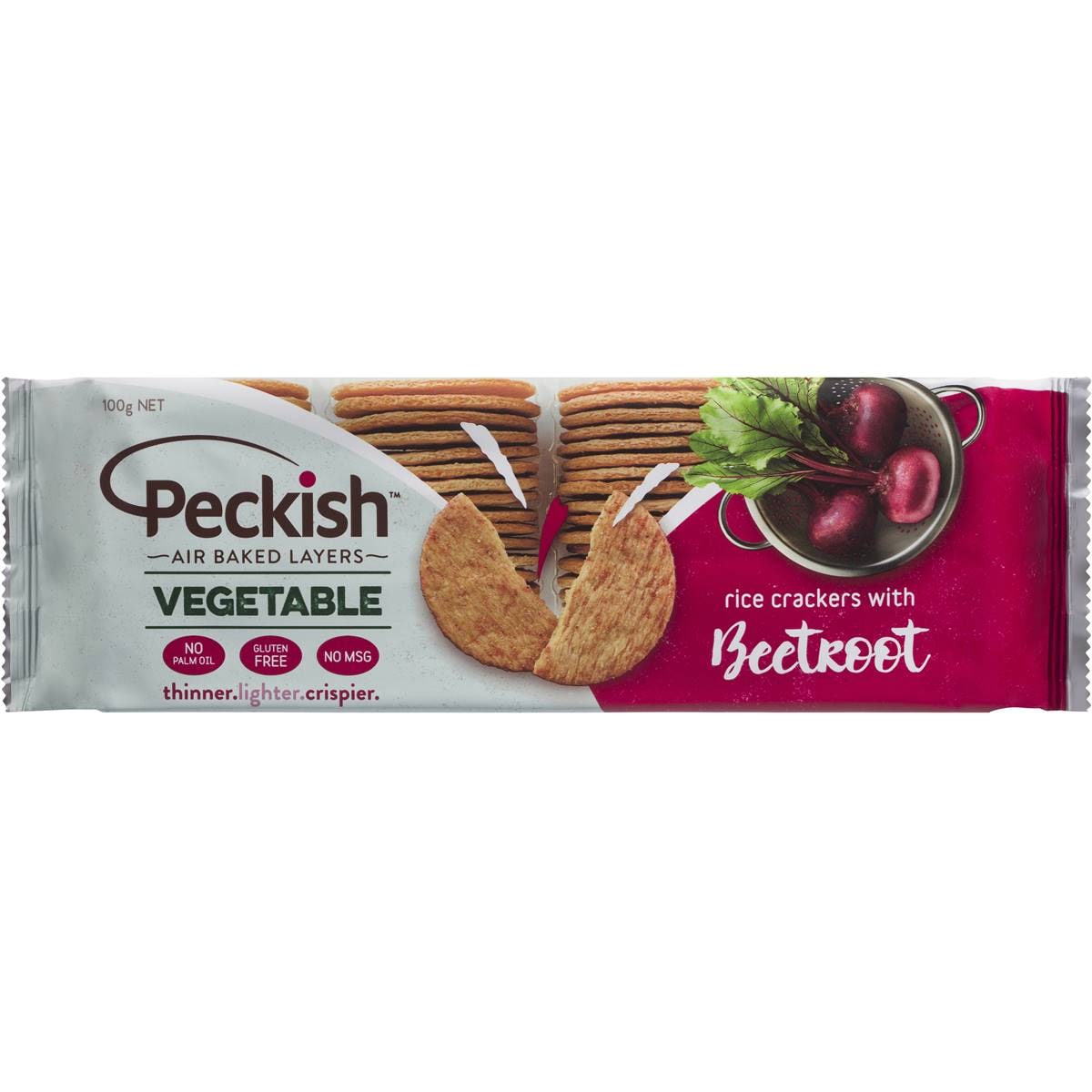 Peckish Rice Cracker Vegetable Beetroot 100g Woolworths
