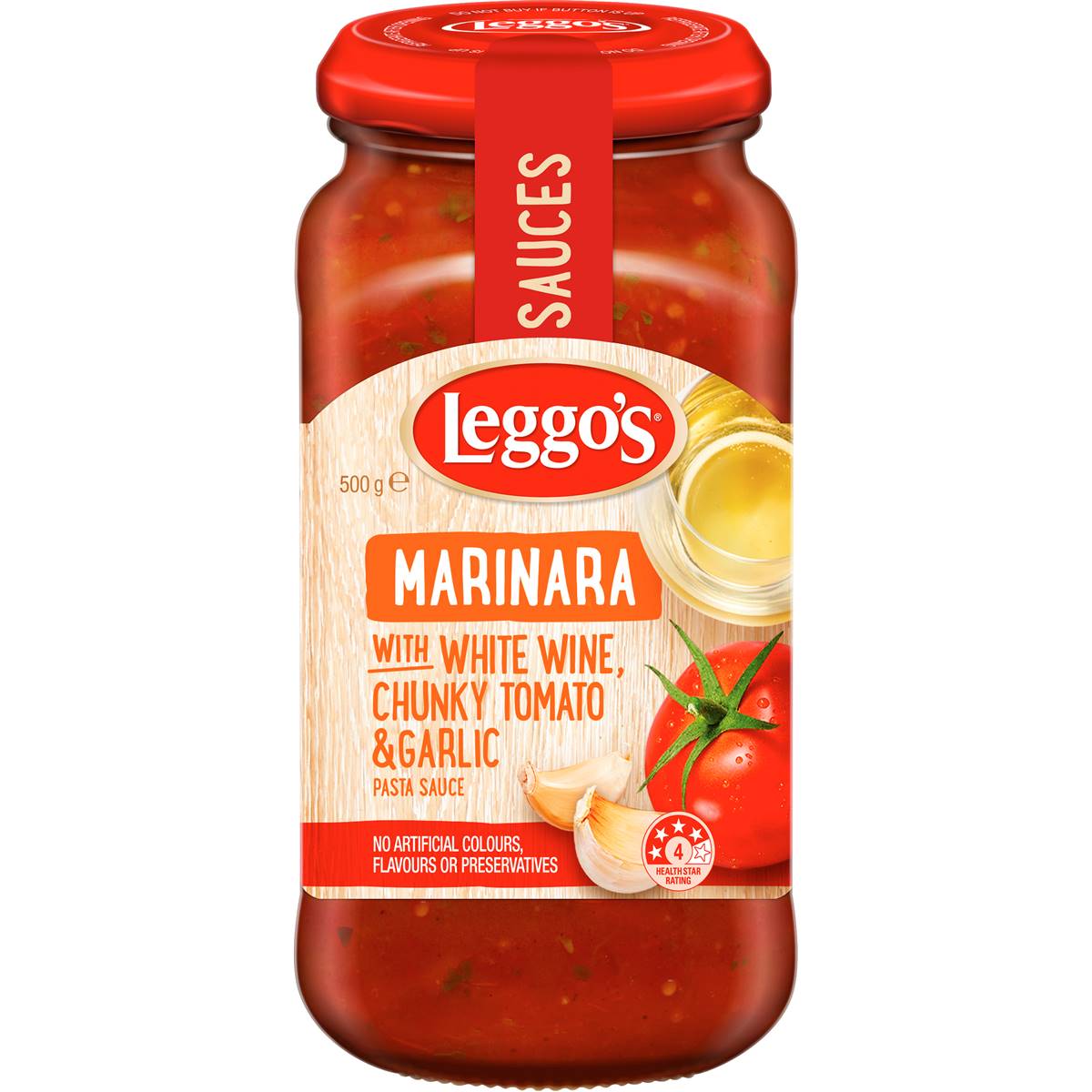 Leggo's Marinara Sauce Chunky Tomato & Herbs 500G | Woolworths