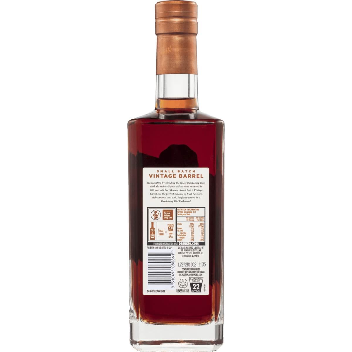 Bundaberg Master Distillers Small Batch Vintage Barrel Rum 700ml Woolworths