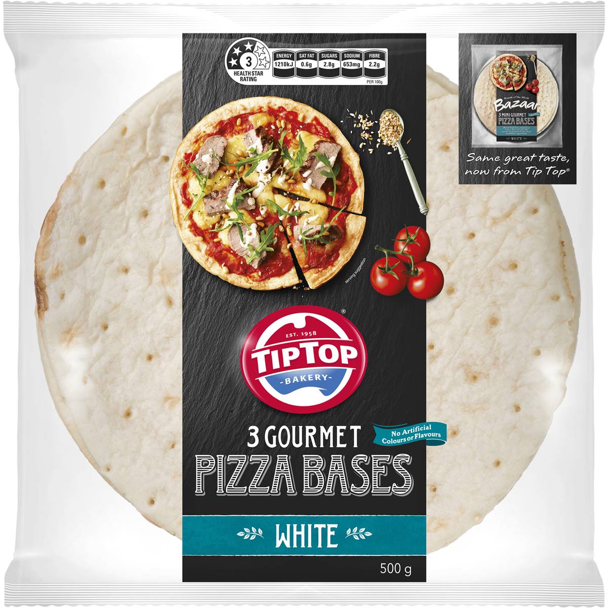 Tip Top White 9inch Pizza Bases 3 Pack Woolworths
