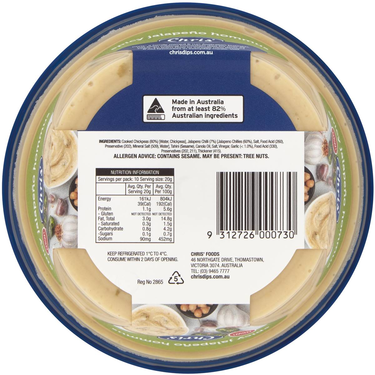 Chris' Spicy Jalapeno Dip 200g Woolworths
