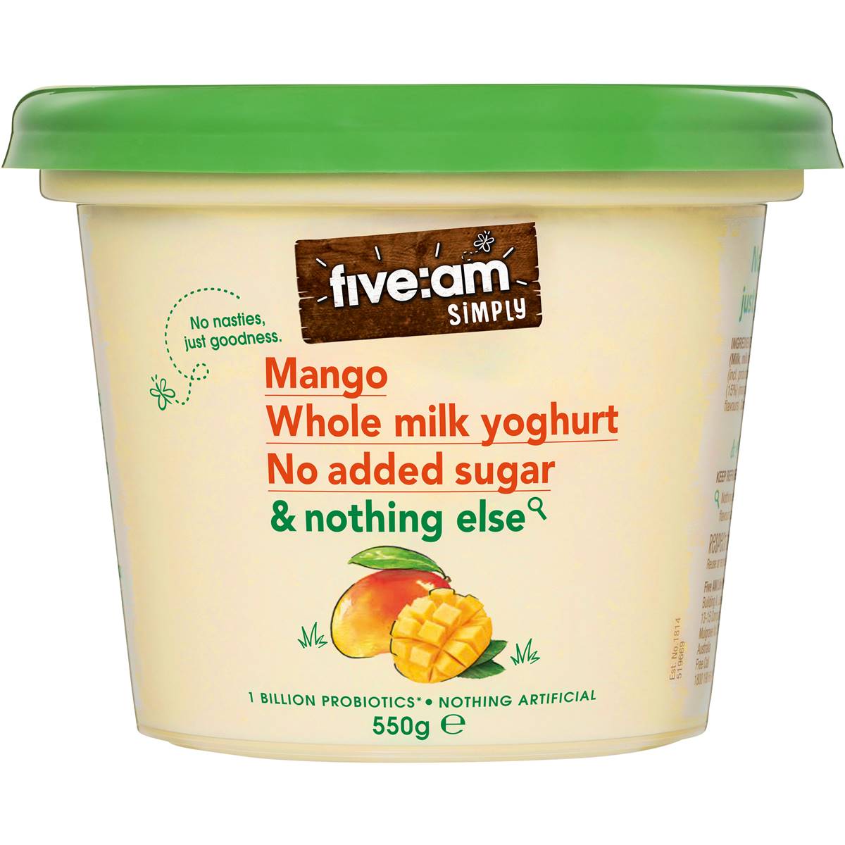 Fiveam Simply Yoghurt Mango 550g Woolworths