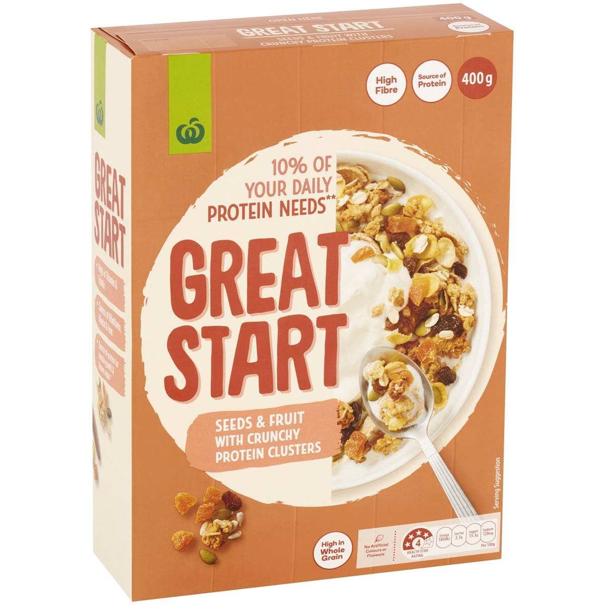 Woolworths Great Start Protein Clusters 400g Woolworths