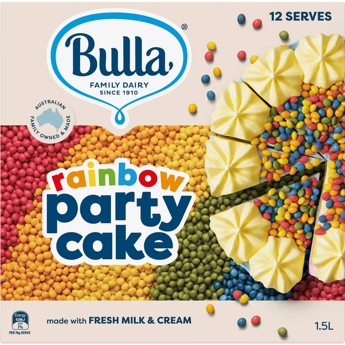 Bulla Rainbow Ice Cream Cake 1.5l Woolworths