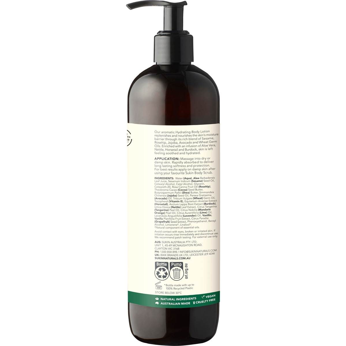 Sukin Signature Hydrating Body Lotion Pump 500ml Woolworths