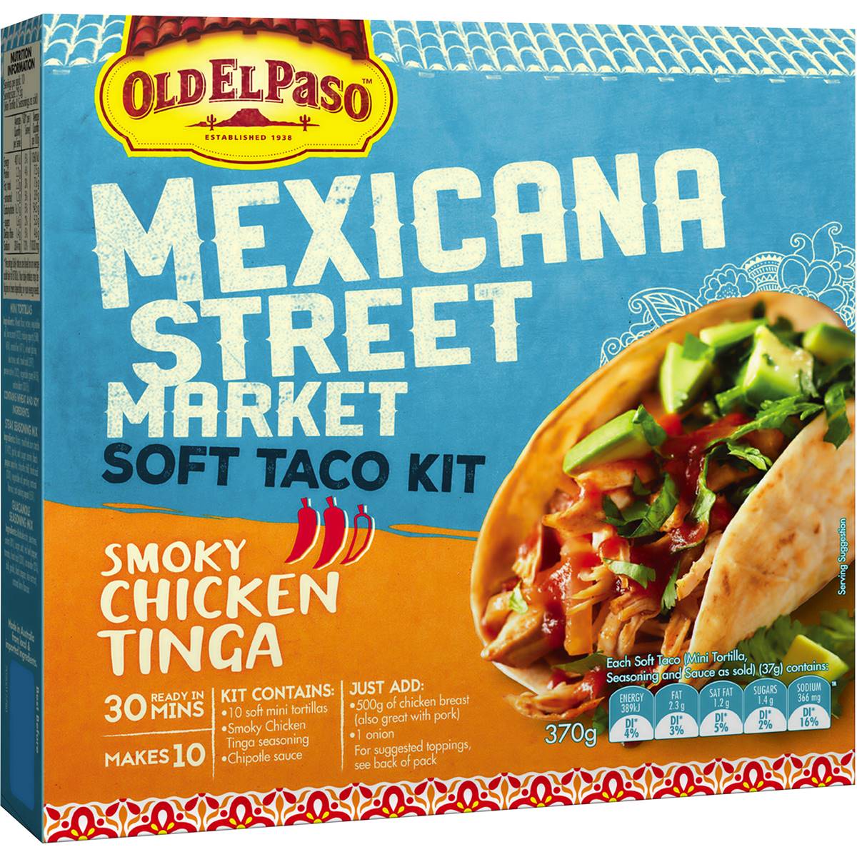 Old El Paso Restaurante Chicken Tinga Kit 370g Woolworths