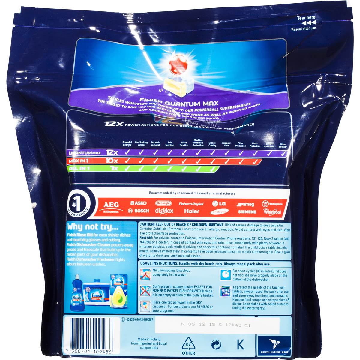 Finish Quantum Dishwashing Tablets Lemon 80 Pack Woolworths