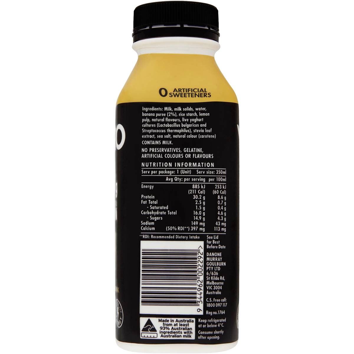 Danone Yopro Banana Drink Yoghurt 350ml Woolworths