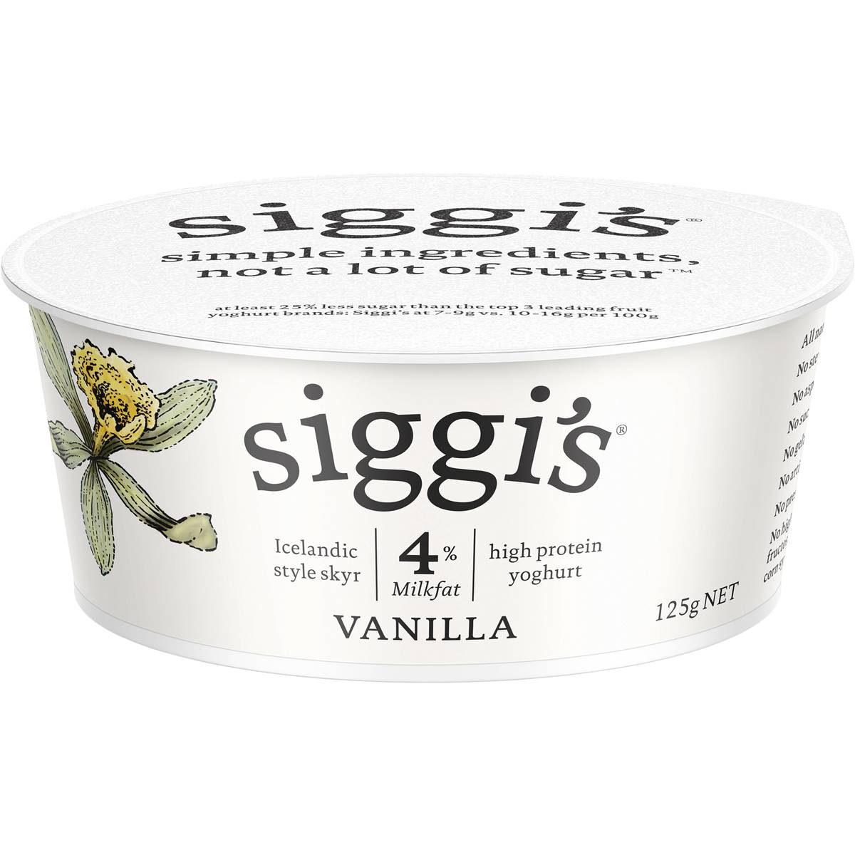 Siggi's 4% Fat Yoghurt Vanilla 125g | Woolworths