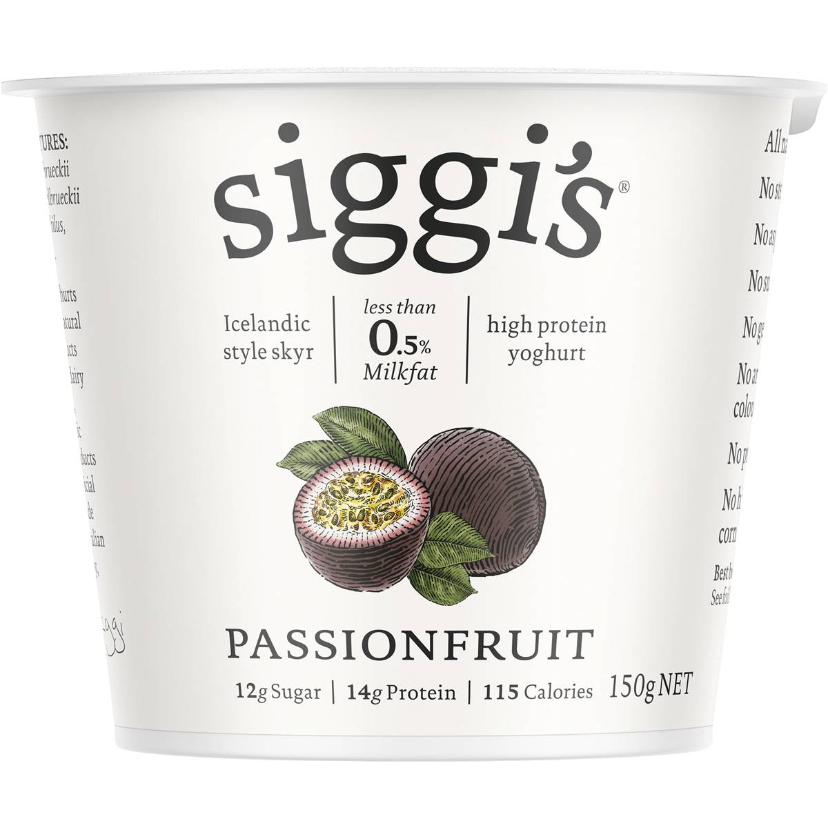 Siggi's 0.5 % Fat Yoghurt Passionfruit 150g | Woolworths