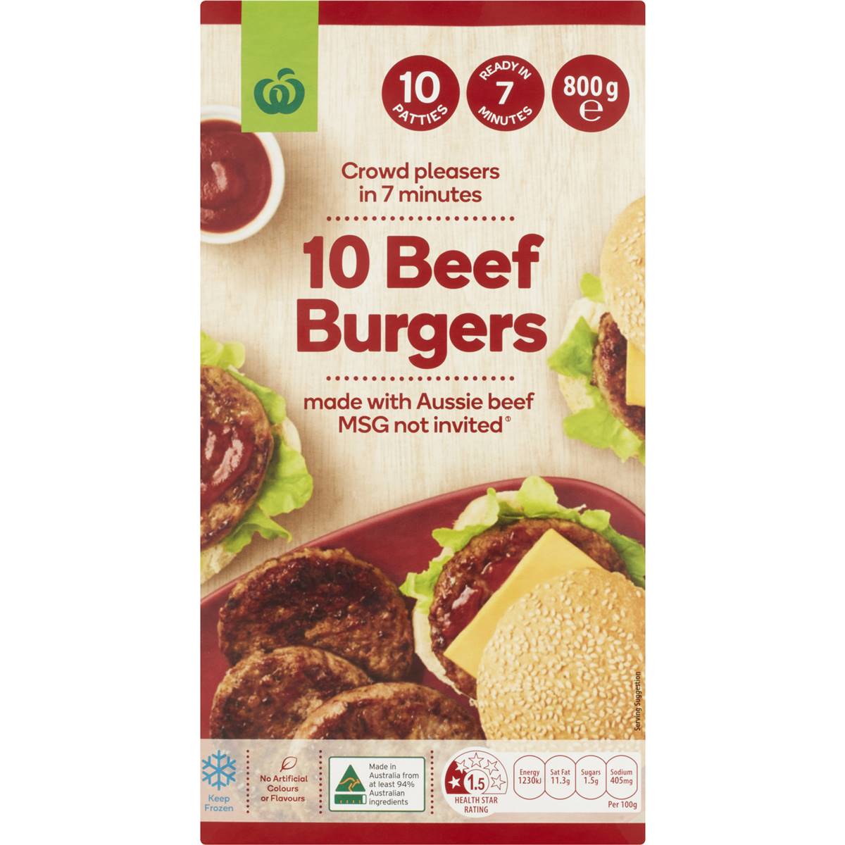 Woolworths Burger Patties 10 Pack Woolworths