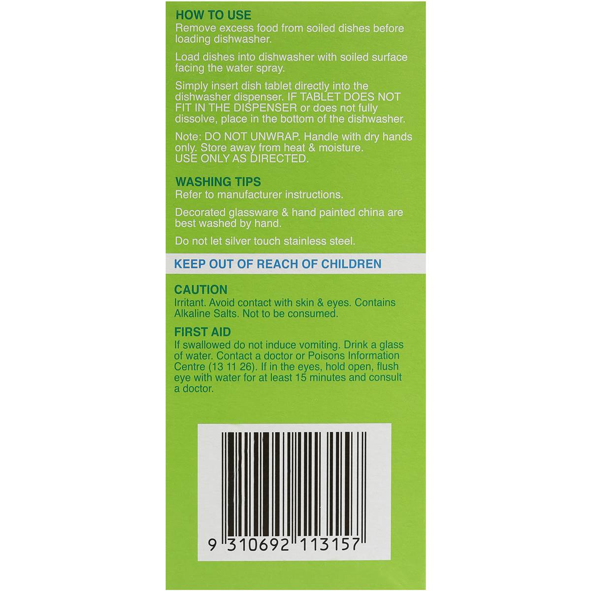 Earth Choice Dishwasher Tablets 14 Pack Woolworths