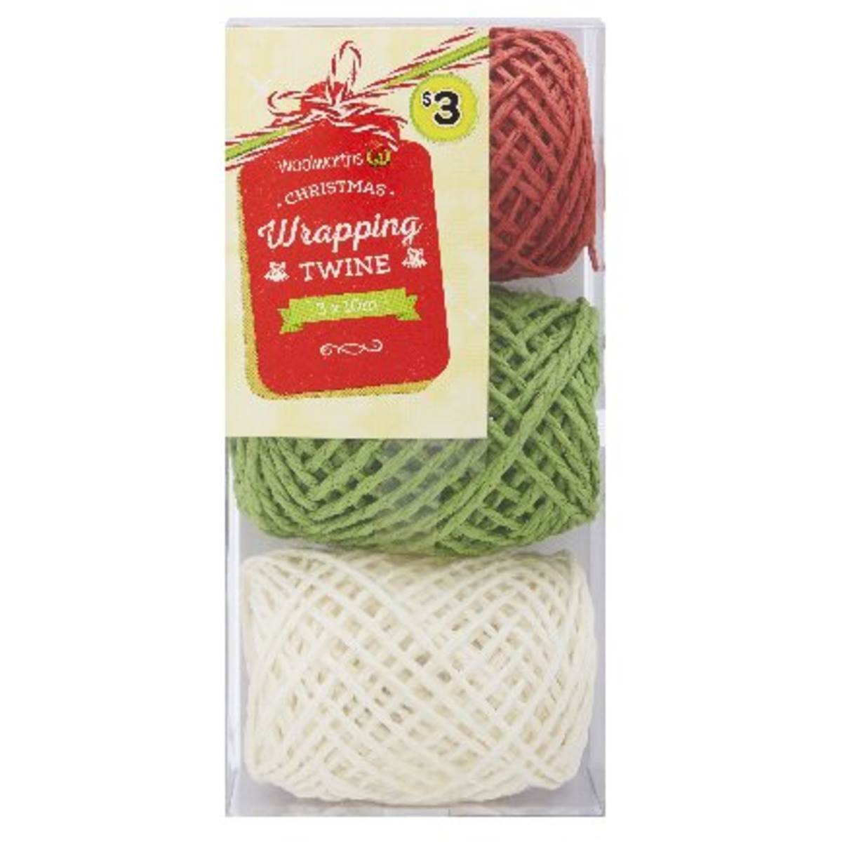 Woolworths Christmas Twine 3pk Woolworths