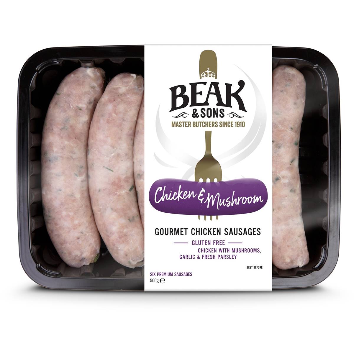 Beak & Sons Gourmet Chicken With Mushroom Sausages 500g Woolworths