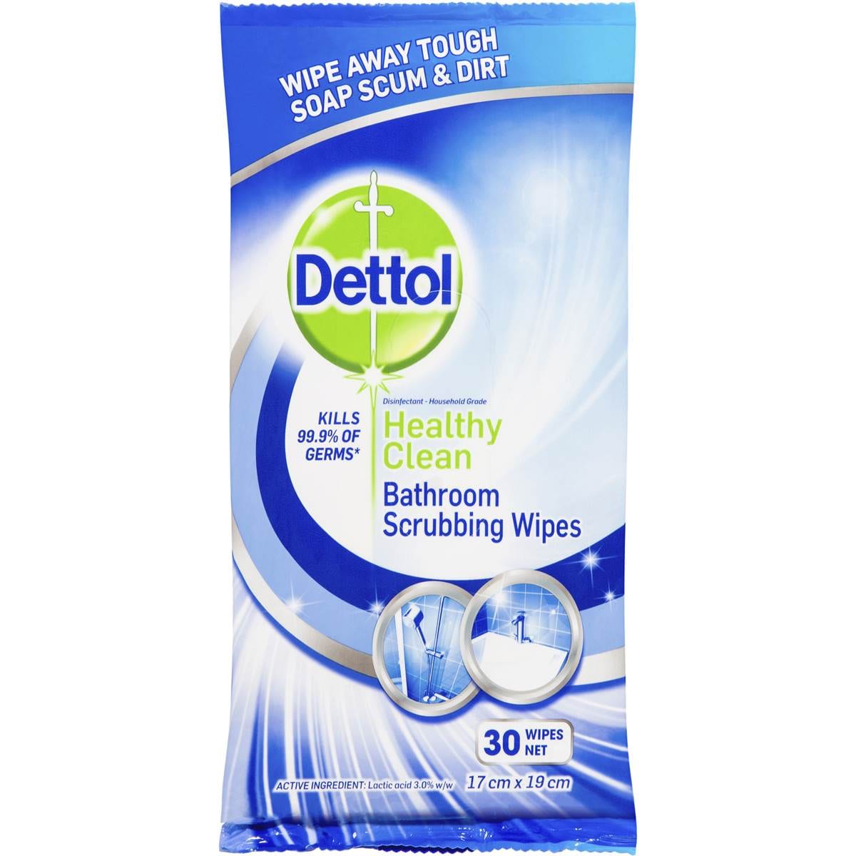 Dettol Healthy Clean Bathroom Wipes 30pk Woolworths