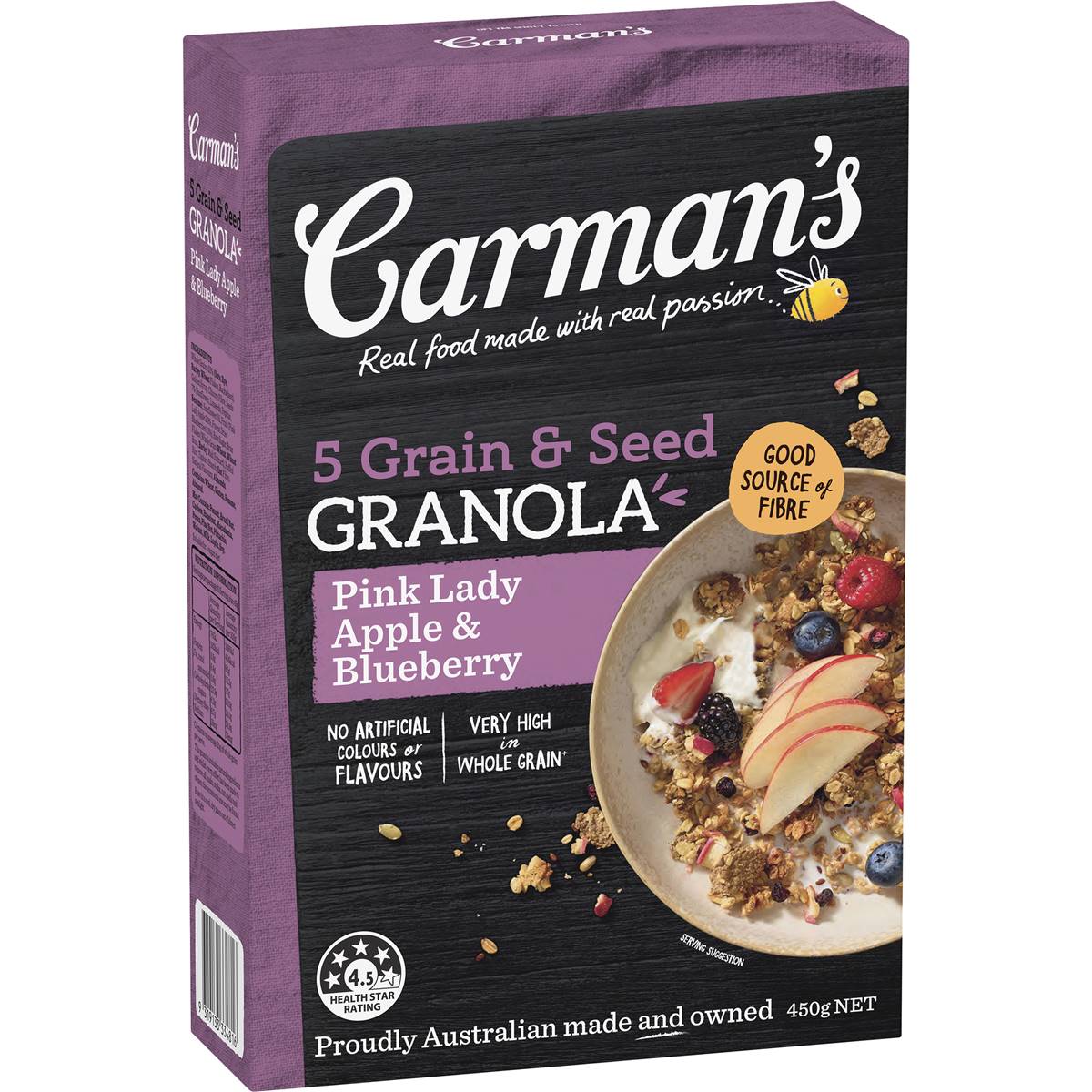 Carman's 5 Grain & Seed Granola Pink Lady Apple & Blueberry