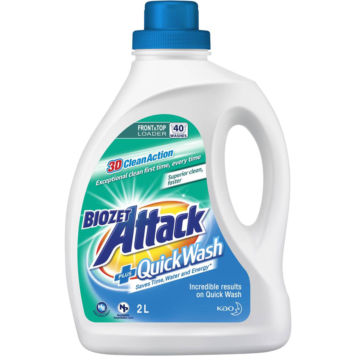 Biozet Laundry Liquid Attack Plus Quick Wash 2l Woolworths