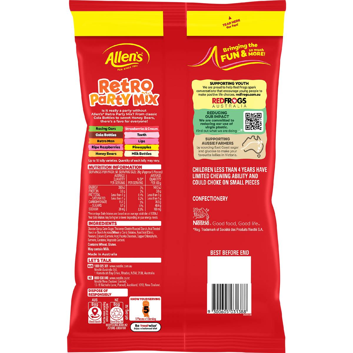 Allen's Retro Party Mix Lollies Bulk Bag 1kg Woolworths